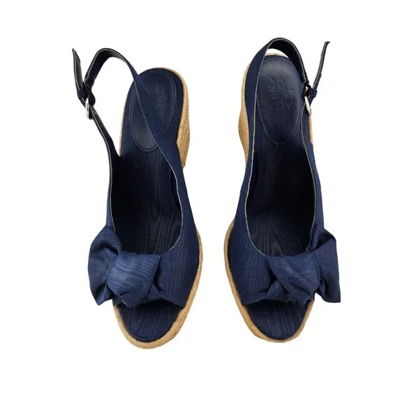 Naturalizer Womens Size 9.5 Bettina Peep-Toe Slingback Wedge Espadrille 228 - Picture 4 of 10